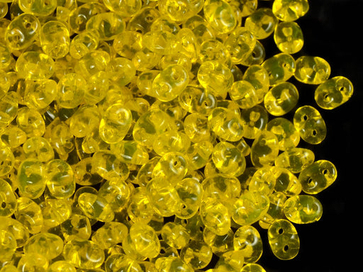 20 g SuperDuo Rocailles 2.5x5mm Zwei Löcher, Böhmisches Glas, Bernstein