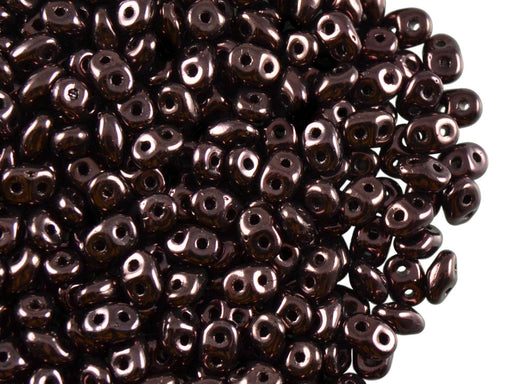 20 g SuperDuo Rocailles 2.5x5mm Zwei Löcher, Böhmisches Glas, Jet Vega