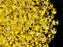 20 g SuperDuo Rocailles 2.5x5mm, 2-Loch, Kristall mit gelb gefärbtem Loch, Tschechisches Glas