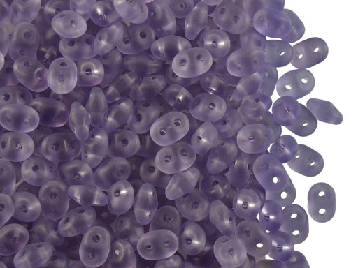 20 g SuperDuo Rocailles 2.5x5mm Zwei Löcher, Böhmisches Glas, Violet Matte