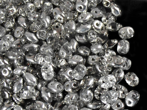 20 g SuperDuo Rocailles 2.5x5mm Zwei Löcher, Böhmisches Glas, Kristall Labrador AB