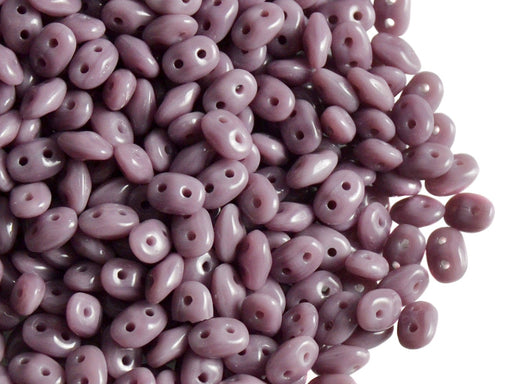 20 g SuperDuo Rocailles 2.5x5mm Zwei Löcher, Böhmisches Glas, Opak Violett (Flieder Alabasters)