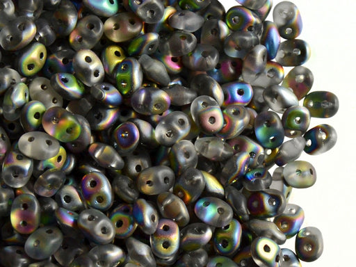 20 g SuperDuo Rocailles 2.5x5mm Zwei Löcher, Böhmisches Glas, Kristall Vitrail Matte