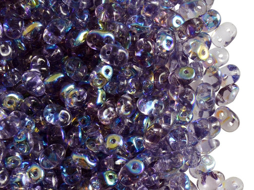 20 g SuperDuo Rocailles 2.5x5mm Zwei Löcher, Böhmisches Glas, Tansanit AB