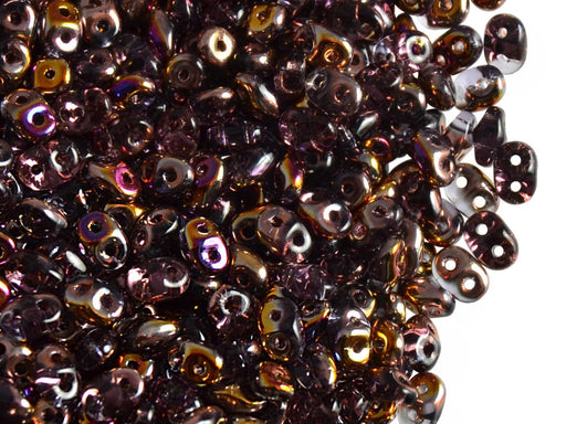 20 g SuperDuo Rocailles 2.5x5mm Zwei Löcher, Böhmisches Glas, Tansanit Sliperit