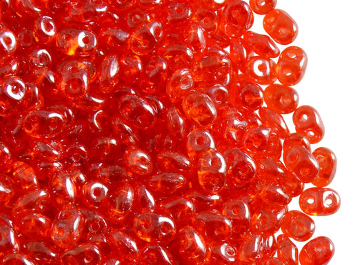 20 g SuperDuo Rocailles 2.5x5mm Zwei Löcher, Böhmisches Glas, Hyazinthe Weiß Luster