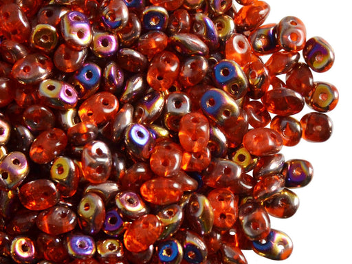 20 g SuperDuo Rocailles 2.5x5mm Zwei Löcher, Böhmisches Glas, Hyazinthe Sliperit