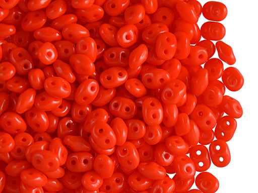 20 g SuperDuo Rocailles 2.5x5mm Zwei Löcher, Böhmisches Glas, Orange Undurchsichtig