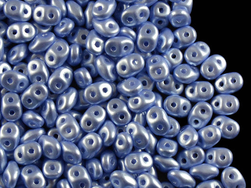 20 g SuperDuo Rocailles 2.5x5mm Zwei Löcher, Tschechisches Glas, Pastell Hell Saphir