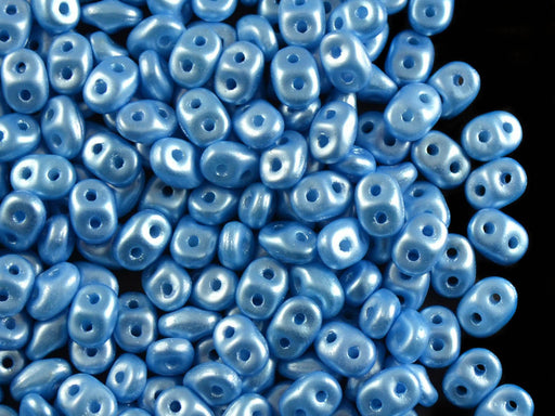 20 g SuperDuo Rocailles 2.5x5mm Zwei Löcher, Böhmisches Glas, Pastell Blau Türkis