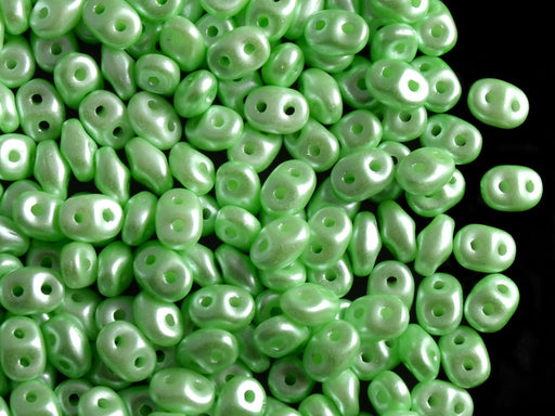20 g SuperDuo Rocailles 2.5x5mm Zwei Löcher, Tschechisches Glas, Pastell Hell Chrysotil