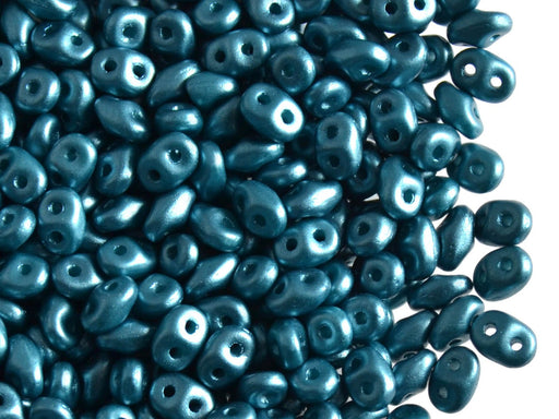 20 g SuperDuo Rocailles 2.5x5mm Zwei Löcher, Böhmisches Glas, Pastell Smaragd