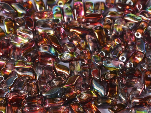 600 St. StormDuo® Gepresste Perlen 3x7mm 2-Loch, Tschechische Glas, Kristall Magischer Wein