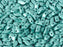 600 St. StormDuo® Gepresste Perlen 3x7mm 2-Loch, Alabaster Metallic Smaragd, Tschechisches Glas