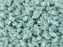 50 St. StormDuo® Gepresste Perlen 3x7mm 2-Loch, Tschechische Glas, Kreideweiß Teal Luster