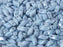 50 St. StormDuo® Gepresste Perlen 3x7mm 2-Loch, Tschechische Glas, Kreideweiß Kind Blau Glitter