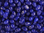 60 St. Teardrop Beads 4x6mm, Opak Blau Terracotta-Kupfer, Tschechisches Glas