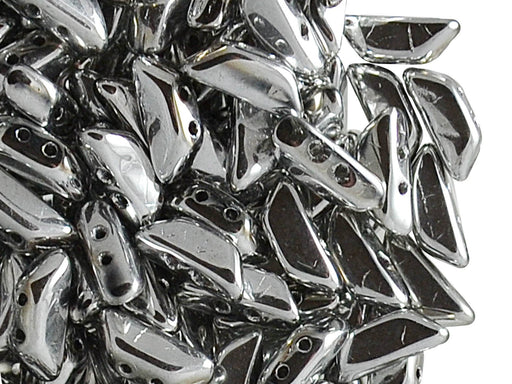 50 St. TINOS® par Puca Perlen,Böhmisches Glas, Silber Metallic (Kristall voller Labrador)