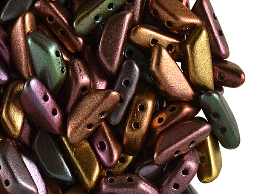 50 St. TINOS® par Puca Perlen, Gelbgold Metallic irisierend, Tschechisches Glas