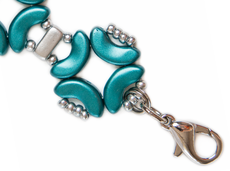 1 St. Exklusive Perlenstickerei Kit für DIY Schmuckherstellung, Armband „Magic Identity“ (Türkis-Silber)